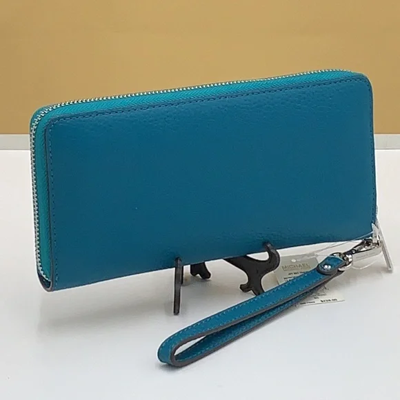 NWT MICHAEL KORS LARGE CONTINENTAL WRISTLET LAGOON COLOR NWT - Picture 12 of 15